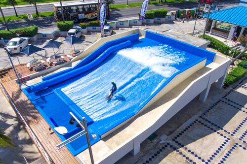 The simulation surfing equipment brings powerful ocean waves into the gym, igniting the surfing craze