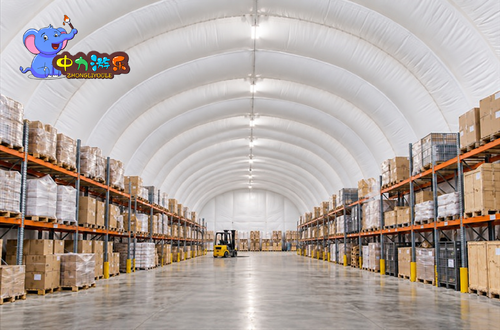 Ultime soluzioni aziendali su Project Example: Inflatable Air Rib Warehouse for Temporary Industrial Storage
