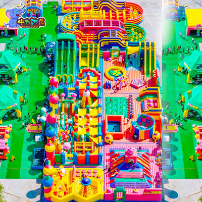 Parque inflable gigante al aire libre Castillo inflable