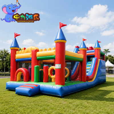 Nadmuchiwany zamek z przeszkodami na imprezy dla dzieci