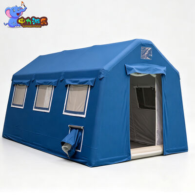 Blue Inflatable Medical Service Shelter Waterproof PVC Air Beam Tent Mobile Care Room Custom Supplier