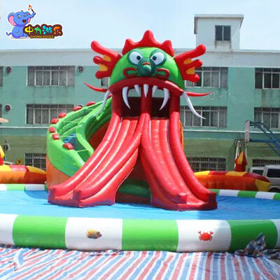 Tobogán acuático inflable de parque acuático personalizable, tobogán inflable de dibujos animados para exteriores