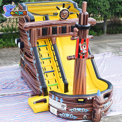 Nawierzchnia nawigacyjna Pirate Ship Slide Nawigacyjna wodna zjeżdżalnia zamek Bouncy