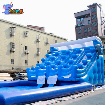 Bom preço Escorregador de água inflável para crianças ao ar livre Escorregador de água golfinho 4 escorregadores on-line