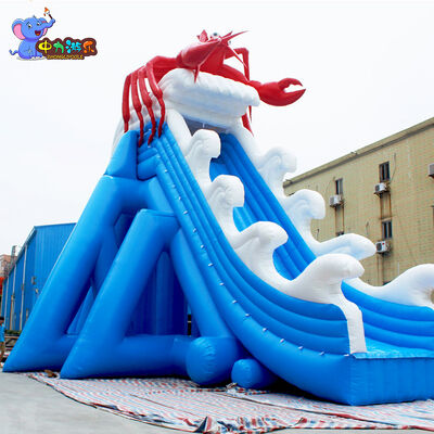 Bom preço Escorregador inflável de lagosta ao ar livre Escorregador inflável de água Escorregador inflável com salto on-line