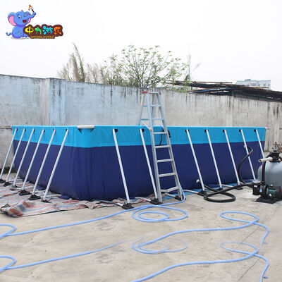 Dobra cena. Odporny na zużycie metalowy stelaż przenośnego basenu naziemnego prostokątnego dla dzieci do pływania w Internecie