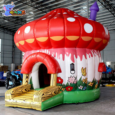 Bom preço Castelo insuflável ecológico de cogumelo, casa de saltos portátil, parque infantil on-line