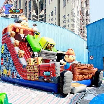 Bom preço Interativo comercial Bounce House Slide de água molhado seco para playground on-line