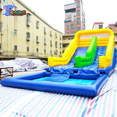Bom preço Parque Aquático Comercial Inflável de PVC com Escorregador, Piscina e Castelo Insuflável de 18 Pés para o Verão on-line