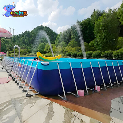 ราคาดี สระว่ายน้ำแบบพกพาเหนือพื้นดิน โครงโลหะ PVC ชั่วคราว ODM ออนไลน์