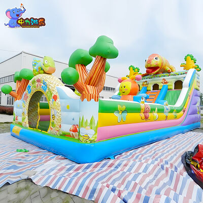Harga yang bagus Komersial Bouncy Forest Chameleon Jumping Castle Inflatable Thickened Buffer on line