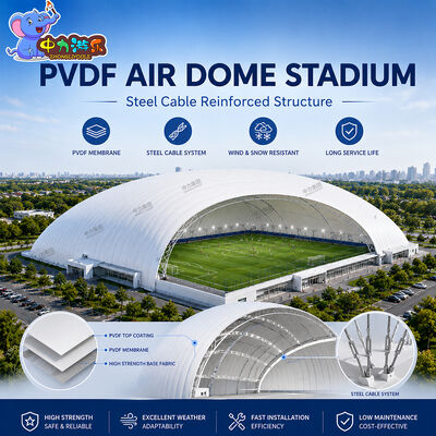 ราคาดี สนาม PVDF Air Dome สเตเดี้ยมพร้อมการเสริมเหล็กสําหรับโครงการศูนย์กีฬาและสถานที่ใหญ่ ออนไลน์