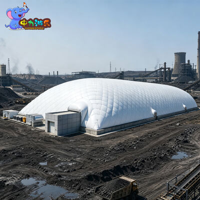 Kualitas Modular Clear-Span Heavy-Duty Fabric Foundation Pit Shelter dengan Galvanized Steel Truss untuk Urban Civil Engineering & Dust Control pabrik