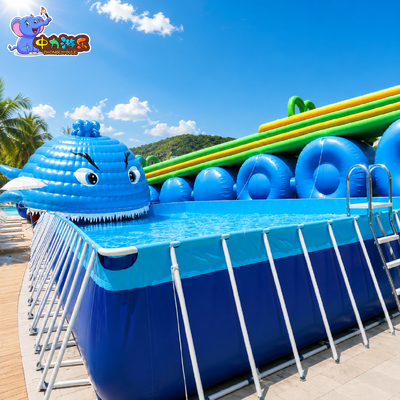 Good price Large Portable Metal Frame Swimming Pool Waterproof Corrosion Resistant PVC ODM online