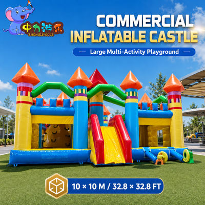 Good price Commercial Inflatable Castle Slide 10×10M Multi-Activity Bounce House Playground for Rental Parks & Events online